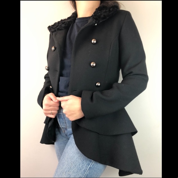 Hunter Dixon Fur Collar Black Ringleader Jacket 8 - Picture 1 of 8